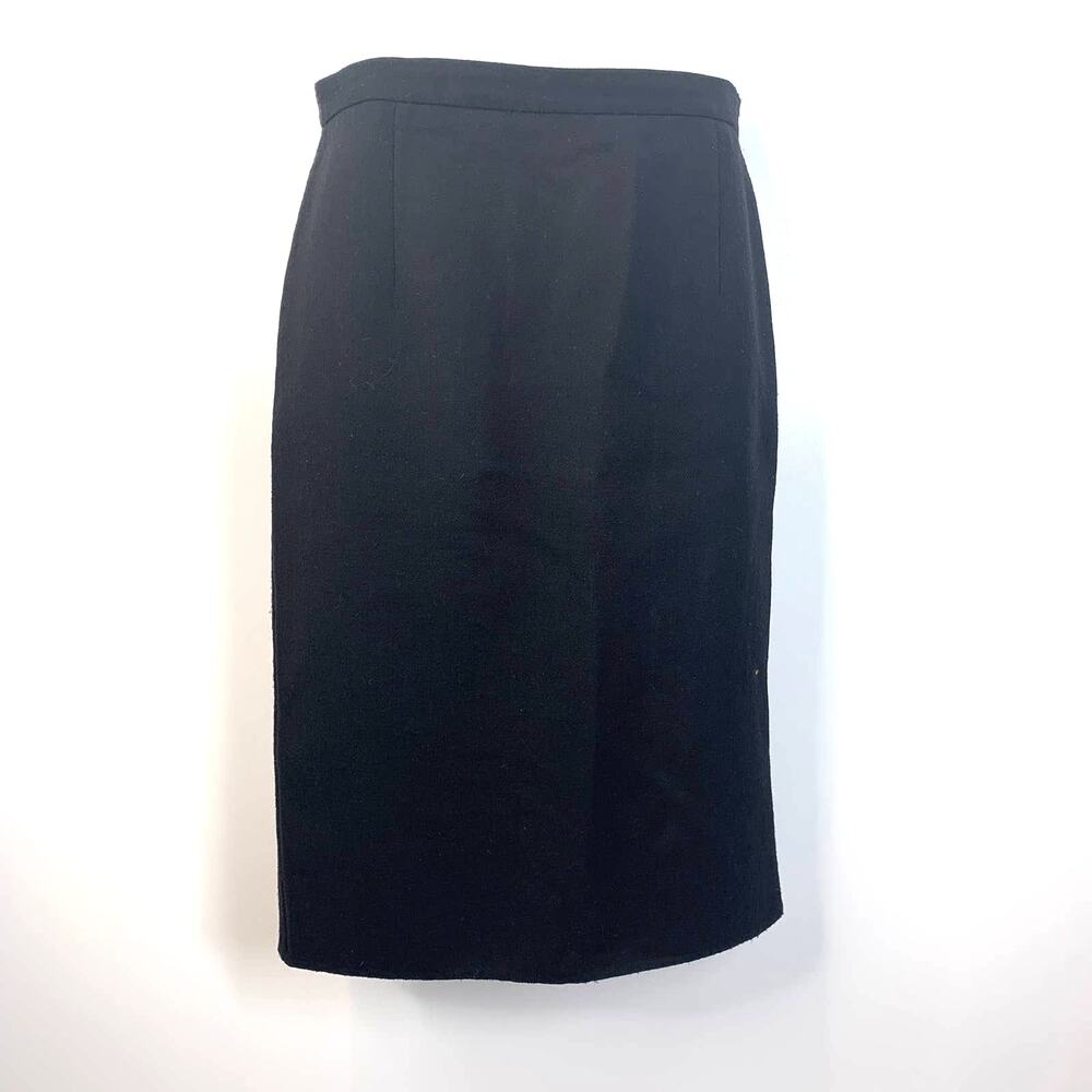 Theory Classic Black Pencil Skirt Wool Femme Fatale Pin Up Classic